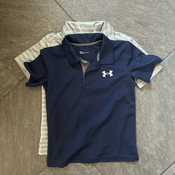 Under Armour Kids' Polo Shirt Trio - Gray, Navy, White Size 6 Boys - Picture 3 of 4